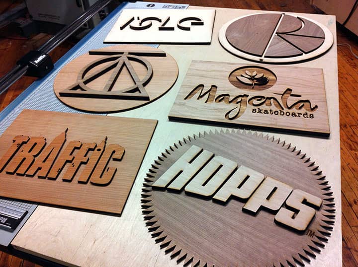 example of designs made by laser etching